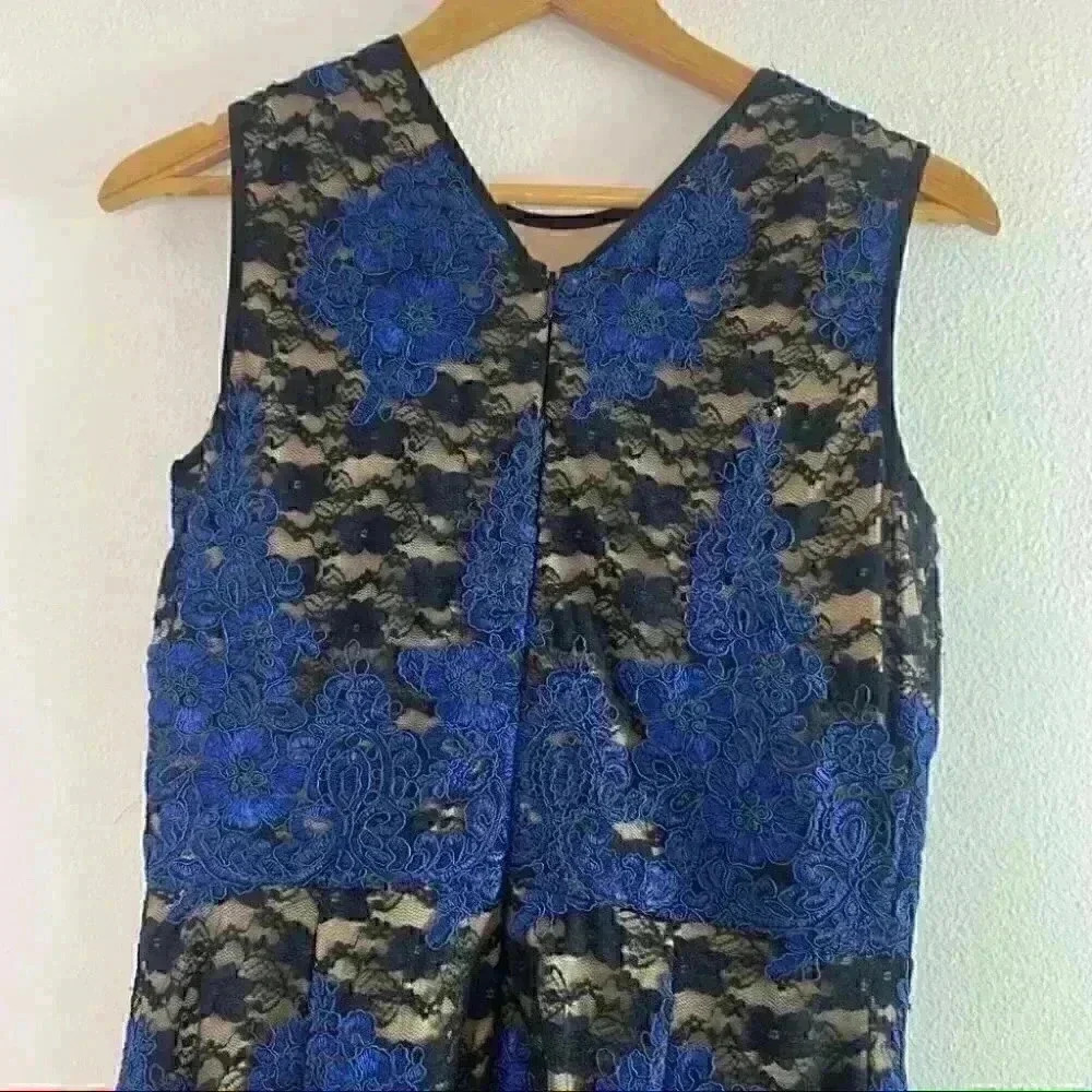 Donna Rocco black blue nude lace sheath dress 10 - Picture 2 of 9